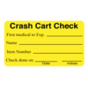 Nevs Label, "Crash Cart Check" 1-3/4" x 2-3/4" Yellow w/Black CS-12801